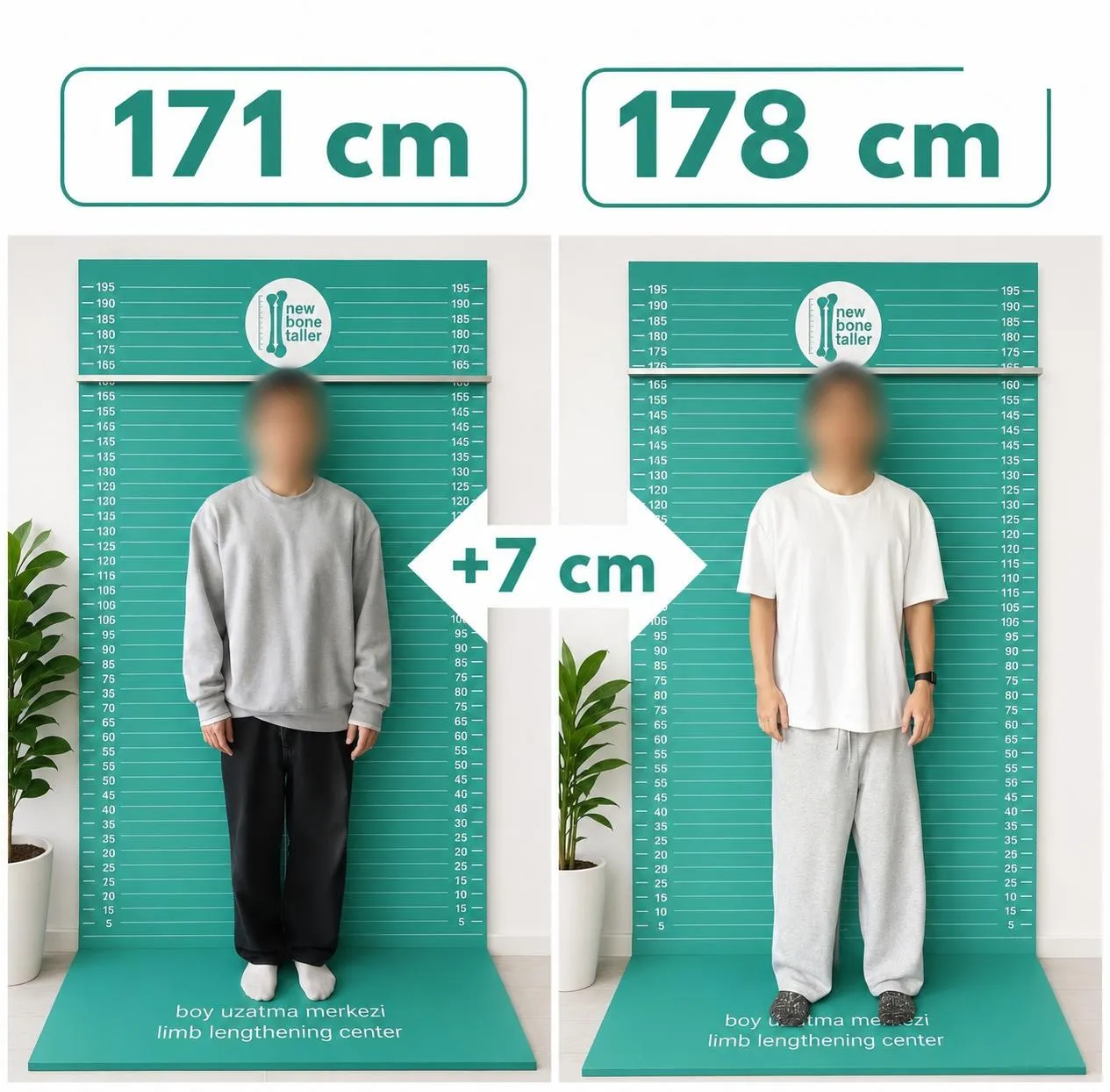 New Bone Taller hastası — boy uzatma öncesi ve sonrası